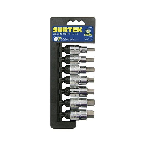 Surtek 7 Hexagonal imperial Socket set 1/2” F58H01